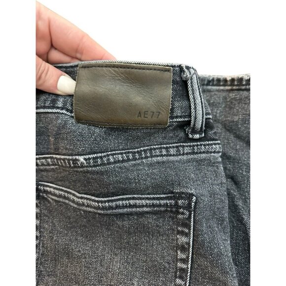AE77 Mom Jeans size 6 Black Denim Distressed Stretch - Picture 5 of 8